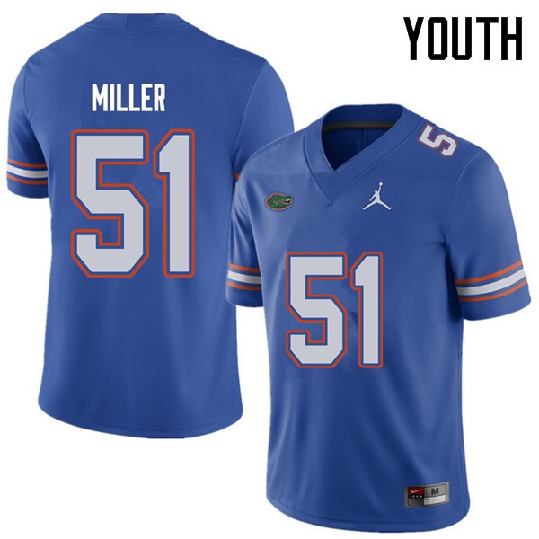 Jordan Brand Youth #51 Ventrell Miller Florida Gators College Football Jerseys Royal